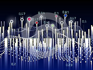 Abstract analysis infographics background.  Big data. Computing algorithm artificial cryptography infographic