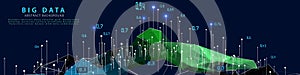 Abstract analytical background with polygonal color grid  analyze data. Analytics algorithms data. Big data. Quantum cryptography