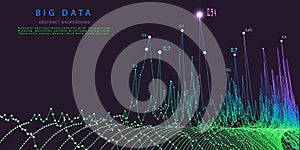 Abstract analytical background with polygonal lines analyze and data.  Analytics algorithms data. Big data. Quantum cryptography