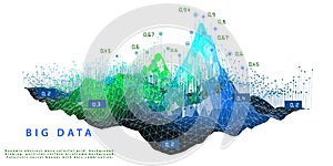 Abstract analytical background with wireframe algorithm analyze data on white. Quantum cryptography concept. Analytics algorithms