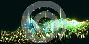 Abstract analyze algorithm  artificial intelligence data.  Big data. Technology concept with color grid and  blurred lines.