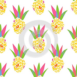 Abstract ananas patch vector pattern.
