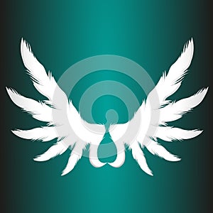 Abstract angel paper wings business vector logo element illustration