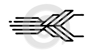 Abstract Angular Intersecting Lines, Modern Tech Logo Element, vector design Generative AI