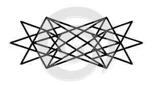 Abstract angular interwoven pattern, dynamic geometric design, vector design Generative AI