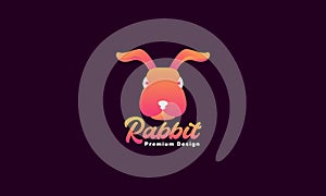 Abstract animal pets rabbit head cartoon cute logo design vector icon symbol graphic illustration