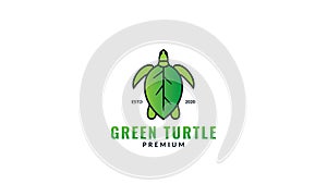 Abstract animal sea turtle with leaf logo design modern