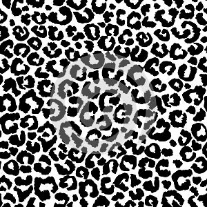 Abstract animal skin leopard seamless pattern design. Jaguar, leopard, cheetah, panther. Black and white seamless camouflage