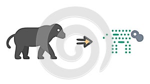 Abstract Animal Transformation Icon Vector, vector design Generative AI