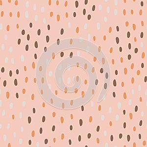 Abstract animals spot seamless pattern. Random polka dots shapes endless wallpaper, Cute dottes background