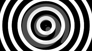 Abstract animated black and white spiral motion background, seamless loop. Hypnotising whirlpool effect, optical illusion