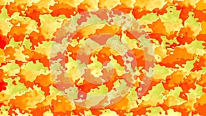 Abstract animated stained background seamless loop video yellow orange red and green autumnal color