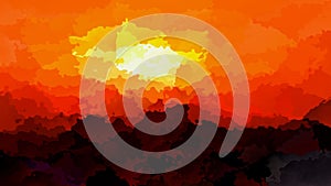 abstract animated stained background video red, orange and yellow colors - sunset sundown