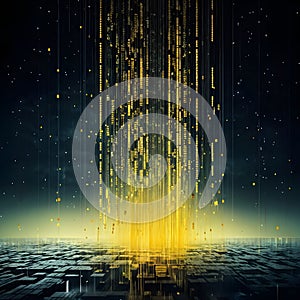 abstract animation of binary code cascading down like digital rain