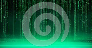 abstract animation of binary code cascading down like digital rain