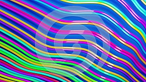 Abstract animation of colorful lines in the form of waves.