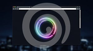 Abstract Neon Ring Animation Loading Indicator on Dark Background