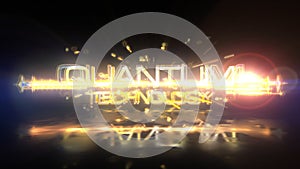 Abstract animation of Quantum Technology glitch text effect animation