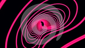 Abstract animation with rotating on a black background computer renderer
