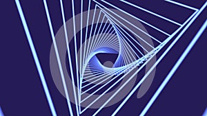 Abstract animation with rotating triangles on a violet background computer renderer