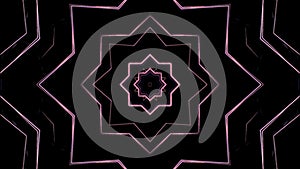 Abstract animation of a star of David on a black background. Design. Spreading stars with kaleidoscopic effect.