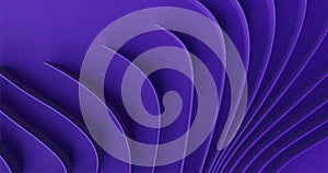 Abstract animation - violet wavy stripes unfold from the bottom of the screen along pathways