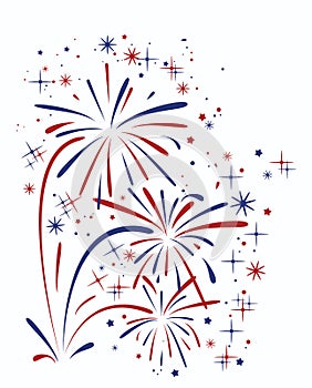 Abstract anniversary bursting fireworks, vector photo