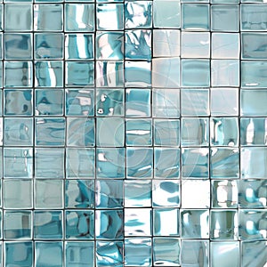Abstract Aqua Blue Glass Tiles Texture for Modern Backgrounds