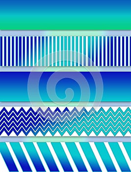 Abstract Aqua Blues Illustration in Layers