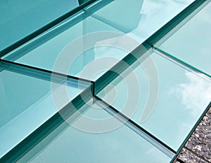 Abstract Aqua Glass Steps Texture