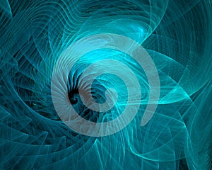 Abstract aquamarine spiral