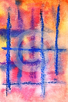 Abstract Aquarel with pastel Grid