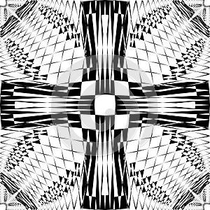 Abstract Arabesque fence developement project cross Design black on transparent