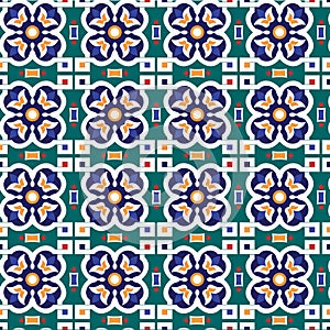 Abstract arabic islamic seamless geometric ornament pattern. Vector