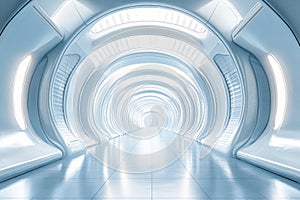 Abstract arch corridor building interior.