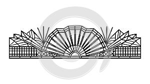 Abstract Arch Sunburst Geometric Pattern Dynamic Vector, vector design Generative AI