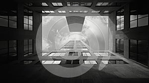 abstract architechtural photo in black and white