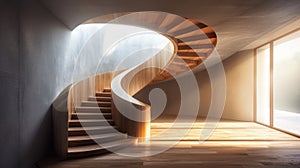 Abstract architectural background of spiral staircase