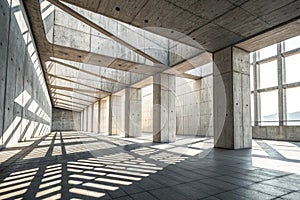 Abstract architectural concrete interior