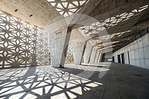 Abstract architectural concrete interior