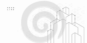 Abstract architectural construction. Geometric technological background.