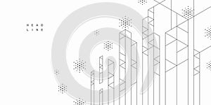 Abstract architectural construction. Geometric technological background.