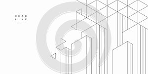 Abstract architectural construction. Geometric technological background.