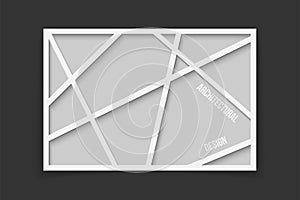 Abstract architectural design background. Vector poster or banner template.