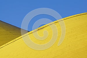 Abstract architectural detail . modern architecture, yellow panels on building facade.