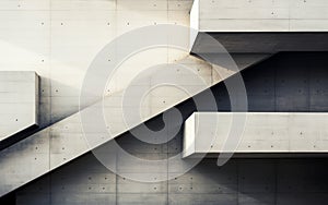 Abstract architectural detail of a modern building showcasing the geometric beauty of concrete angles and planes in a monochrome