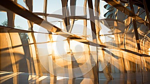Abstract Architectural Details: Radiant Sunlight on Modern Glass FaÃ§ade