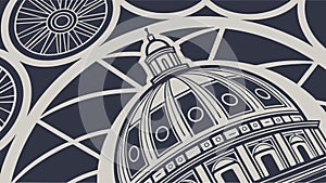 Abstract Architectural Dome with Ornate Geometric Patterns, vector design Generative AI