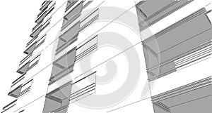 Abstract architectural drawing sketch,Illustration