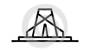 Abstract Architectural Structure, Modern Design Landmark, vector design Generative AI